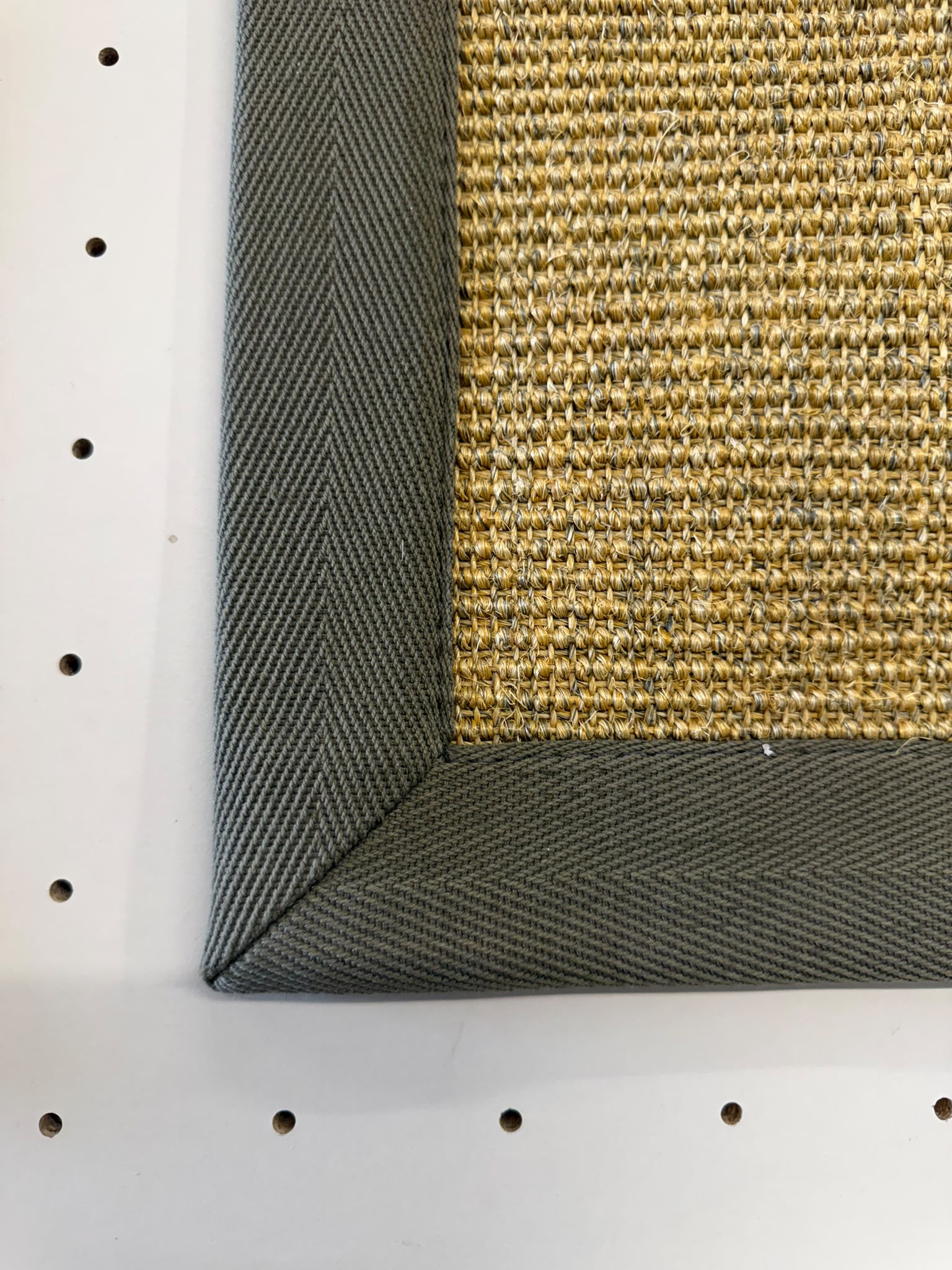 Boucle Bracken Rug with Olive border,